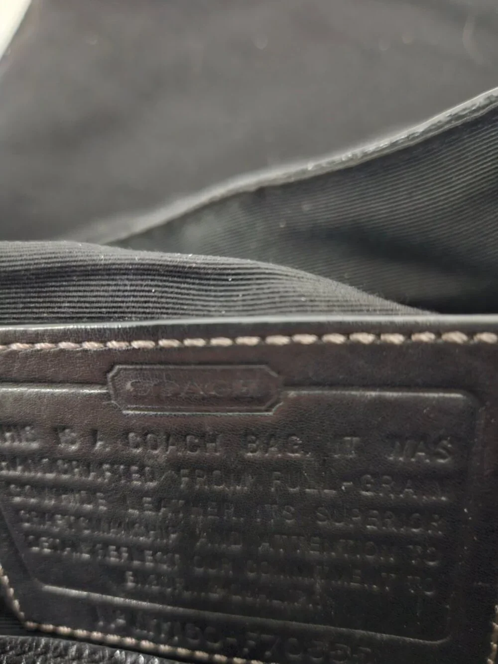 Coach Black Leather Heritage Web Map Bag F70555